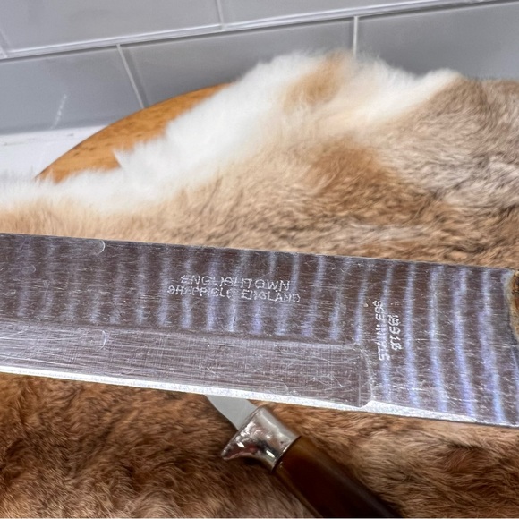 Vintage Knife & Fork Carving Set w/ Bakelite Handles Sheffield England Stainless - Picture 6 of 10